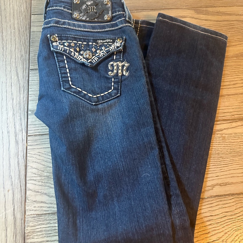 Miss Me Blue Straight Leg Jeans Timeless Design New